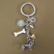 Key Chain French Bulldog with 5 Charms