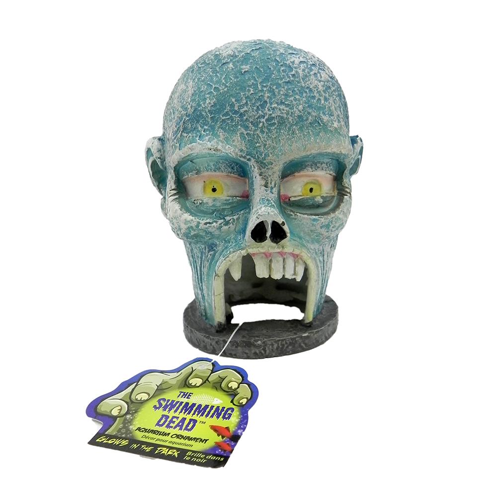 Zombie Skull Glow Hide Away Aquarium Ornament