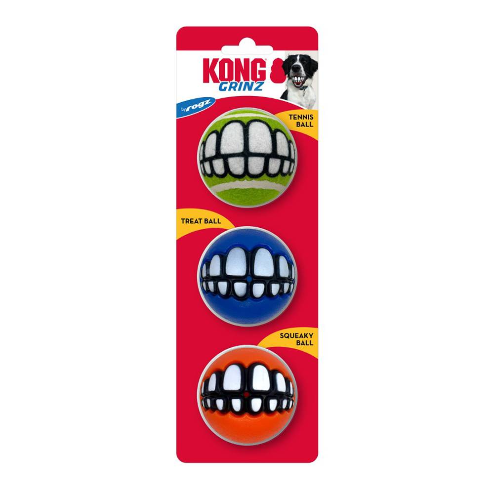 KONG Grinz Balls 3pk Medium