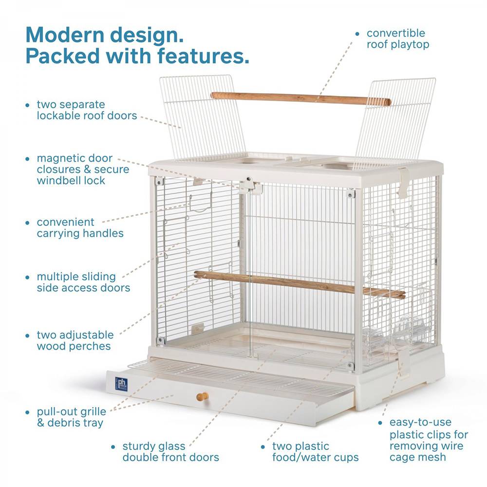 Prevue Crystal Palace Glass-Front Bird Cage 24x16x21-inches