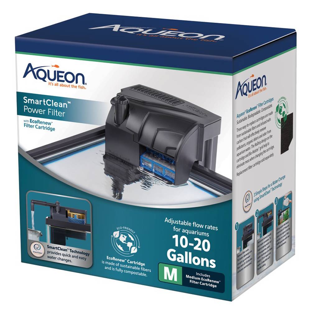 Aqueon SmartClean Power Filter for Aquariums 10-20Gal.