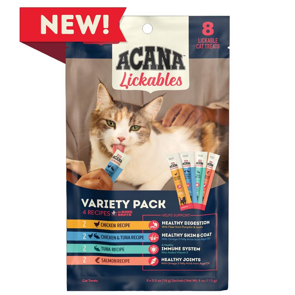 Acana Cat Lickables Assorted Flavors 8ct Treat 0.5oz