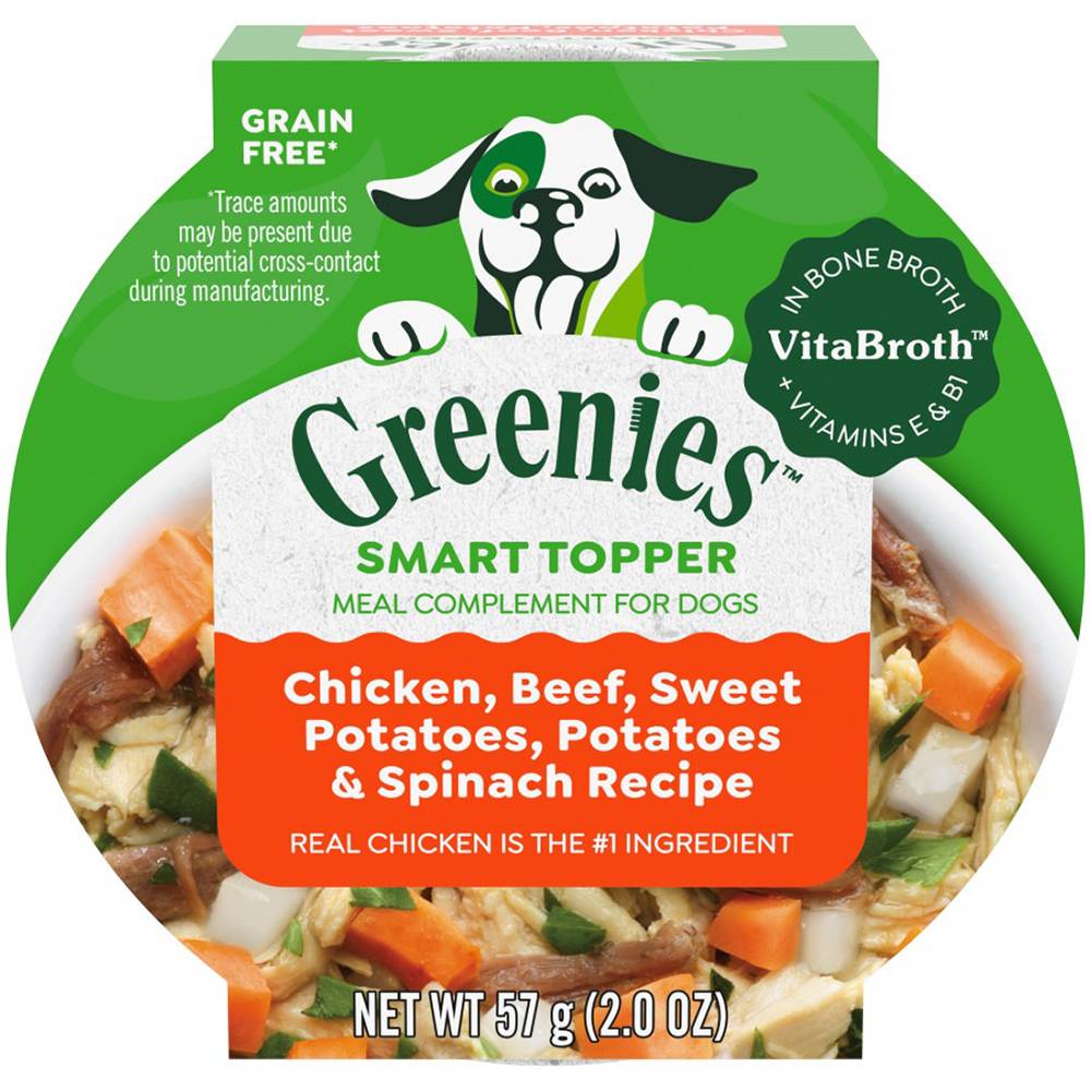 Greenies Smart Meal Topper Chicken Beef Spinach for Dogs 2oz