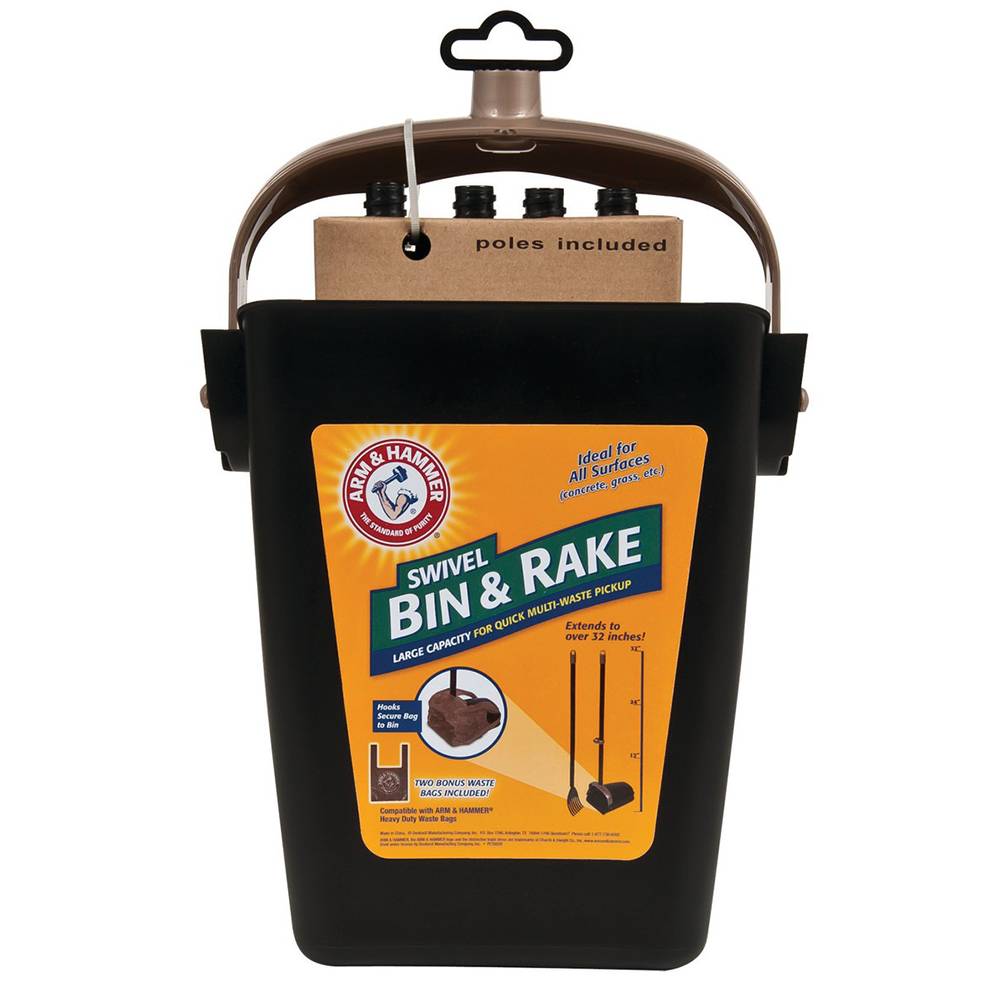 Arm & Hammer Dog Waste Swivel Bin & Rake