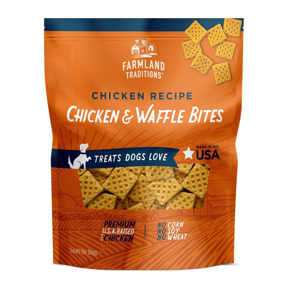 Farmland Traditions Chicken and Waffle Bites Dog Treats 6oz