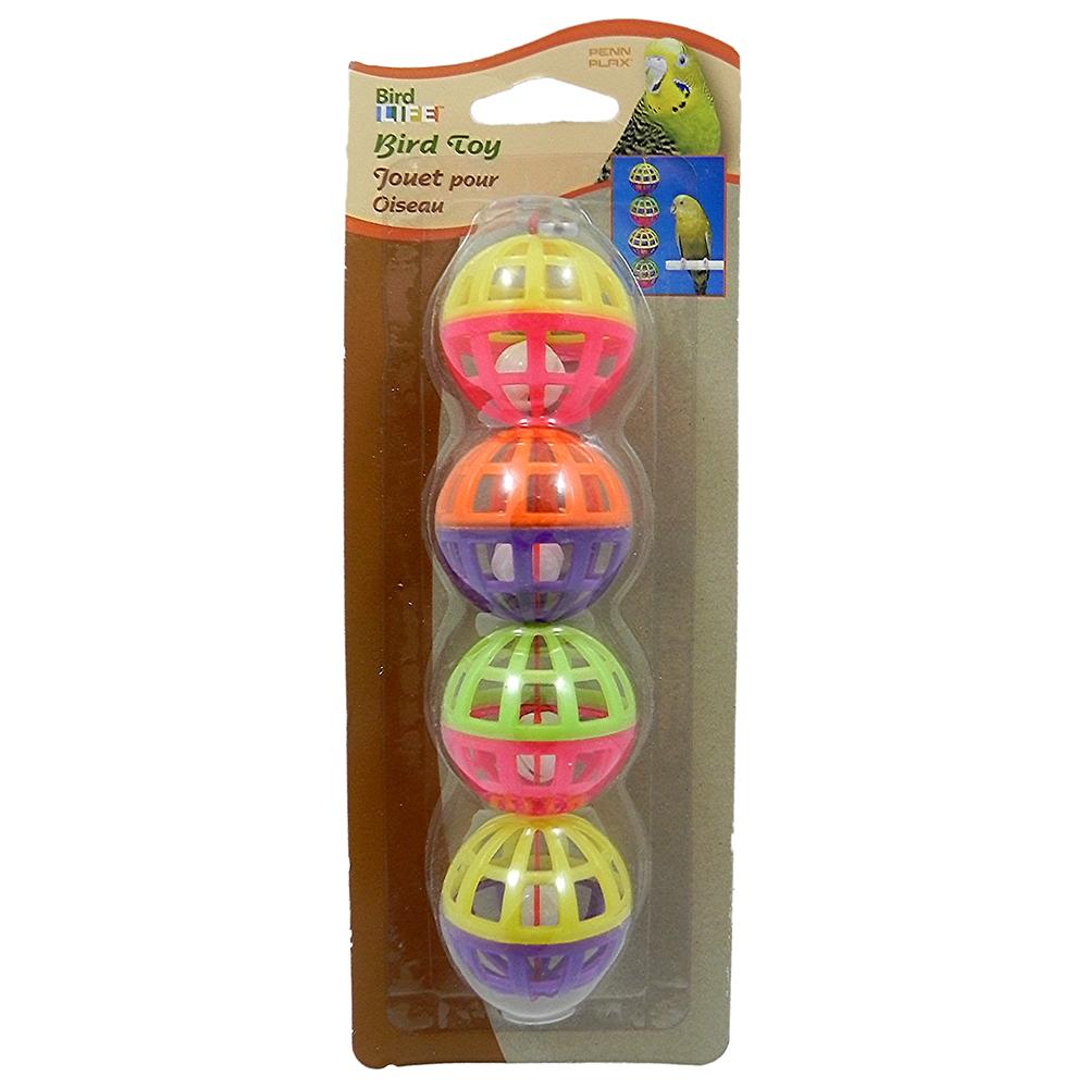 Penn Plax 4 Balls w/bells Bird Toy